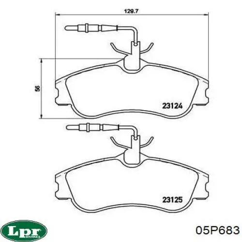 Купить 05P683 LPR Колодки тормозные