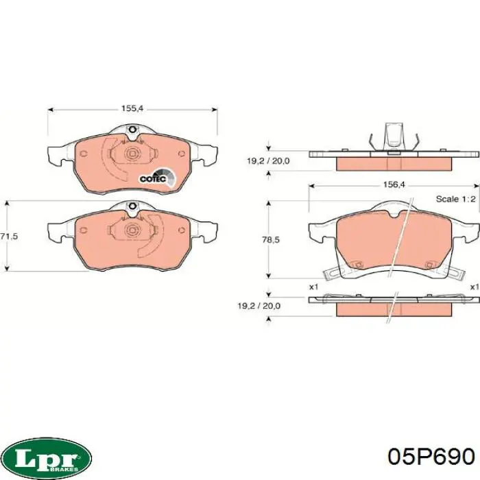 05P690 LPR Колодки передние
