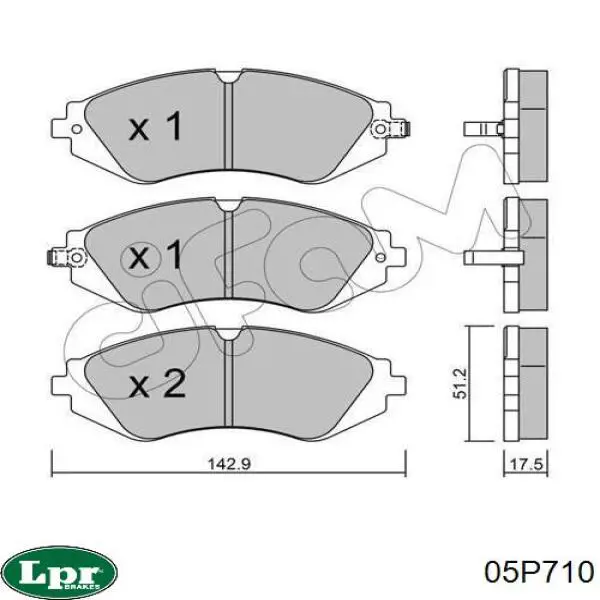 Купить 05P710 LPR Колодки тормозные