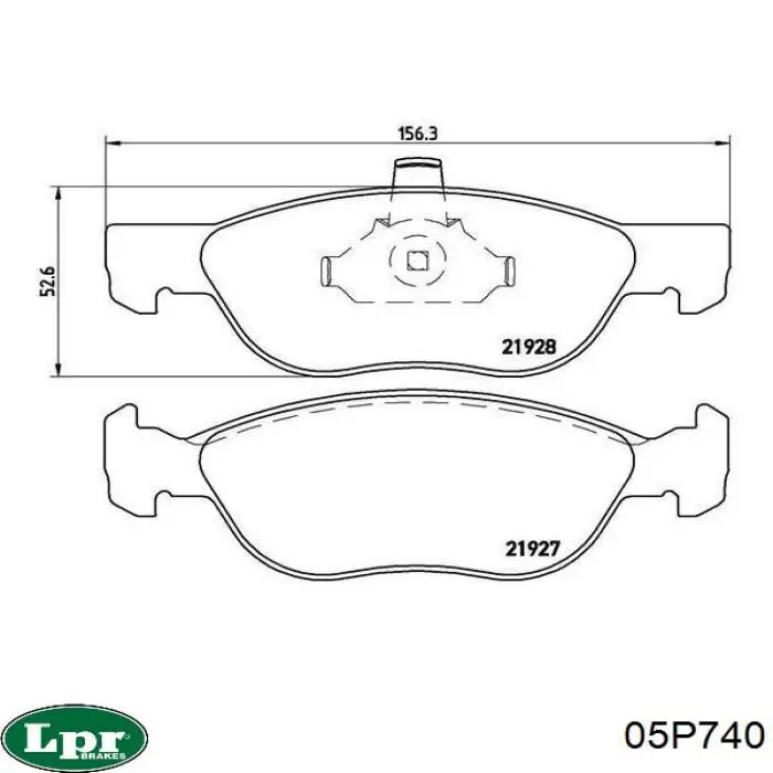 Передние тормозные колодки 05P740 LPR