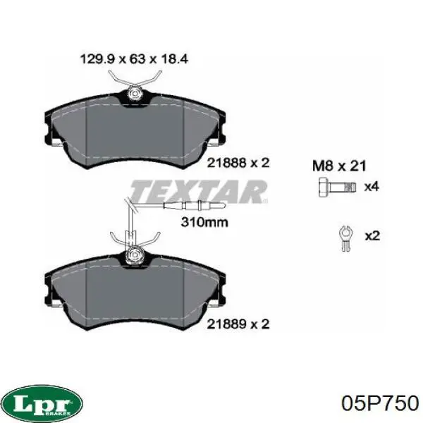 Купить 05P750 LPR Колодки тормозные