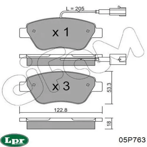 Тормозные колодки LPR 05P763