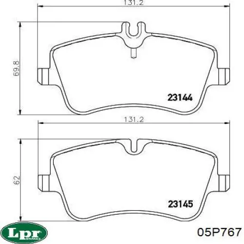 Купить 05P767 LPR Колодки тормозные