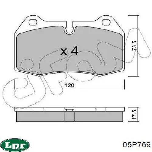 Передние тормозные колодки 05P769 LPR