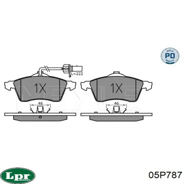 Передние тормозные колодки 05P787 LPR