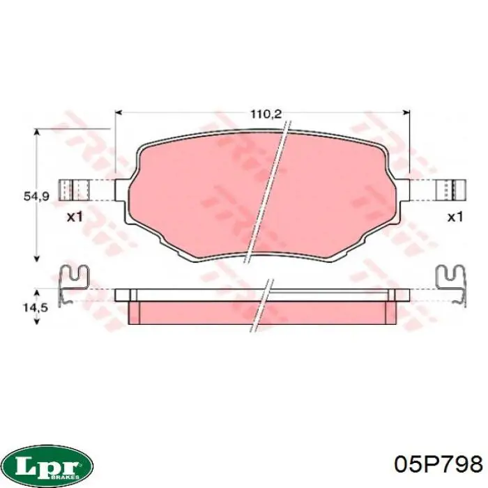 Колодки LPR 05P798 цена, от 16.35 USD