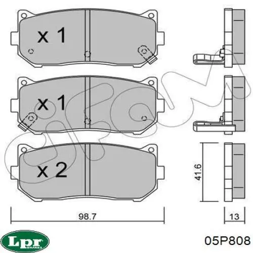 Задние тормозные колодки 05P808 LPR