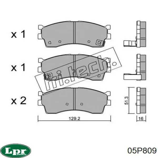 Передние тормозные колодки 05P809 LPR