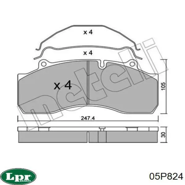 Колодки дисковые  LPR 05P824 цена, от 145.32 USD
