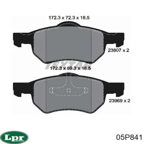 Тормозные колодки LPR 05P841