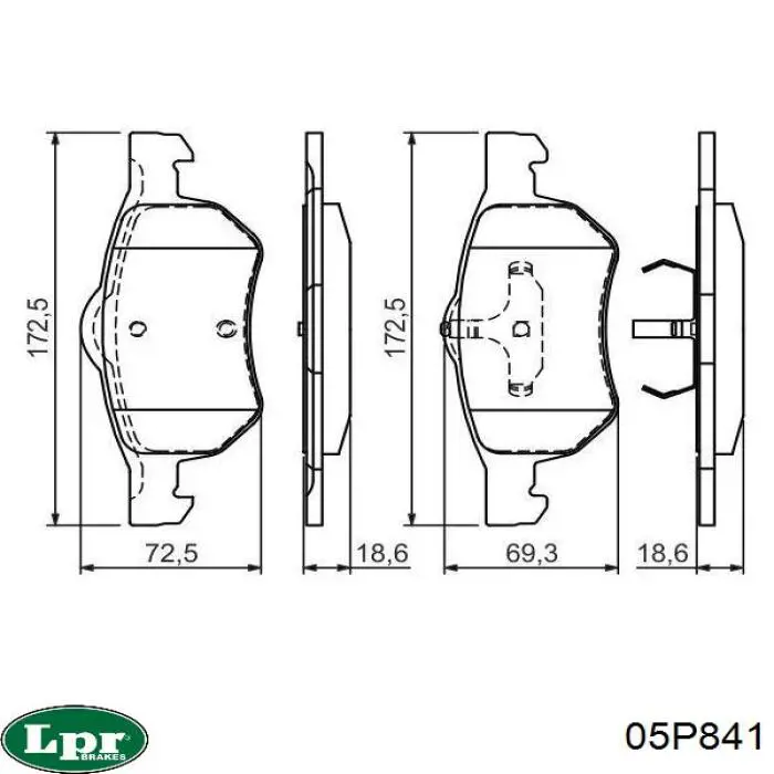 Купить 05P841 LPR Колодки тормозные