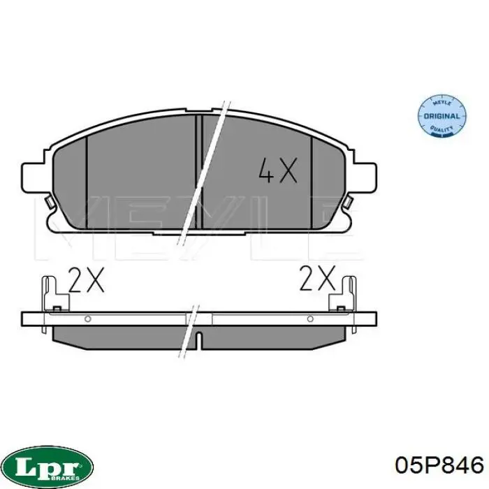 Колодки гальмівні передні, дискові 05P846 LPR