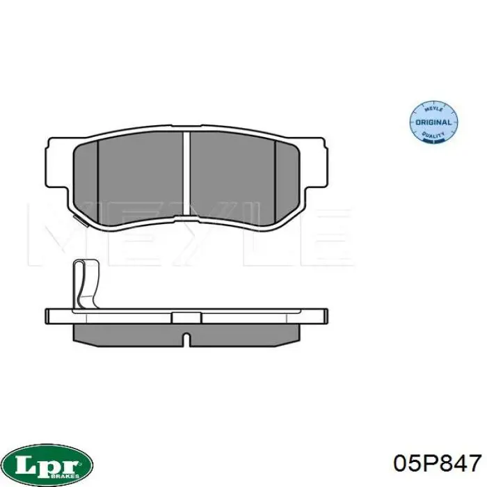 Купить 05P847 LPR Колодки тормозные задние, дисковые