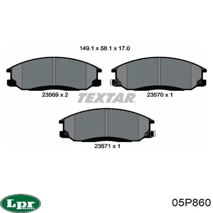 Купить 05P860 LPR Колодки тормозные