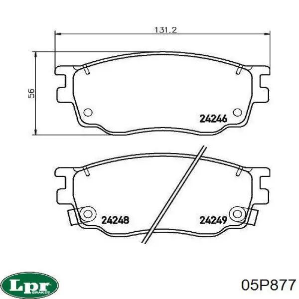 Передние тормозные колодки 05P877 LPR