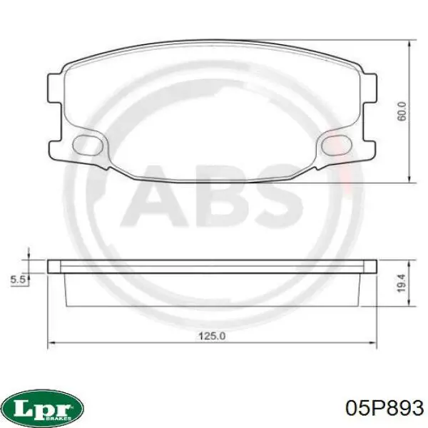 Купить 05P893 LPR Колодки тормозные