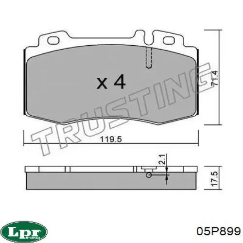 Купить 05P899 LPR Колодки тормозные