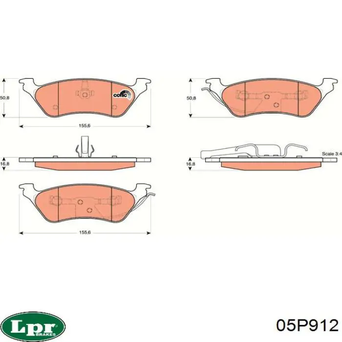 Колодки дисковые  LPR 05P912 цена, от 26.67 USD