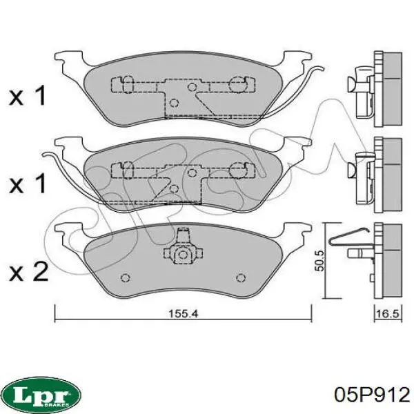 Задние дисковые колодки LPR 05P912