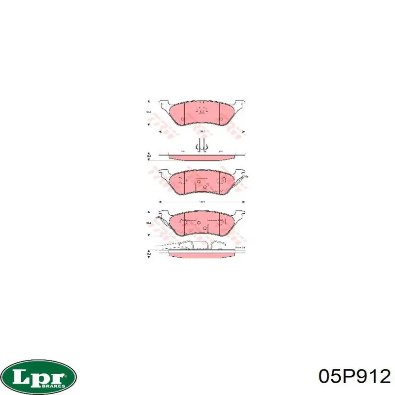 Купить 05P912 LPR Колодки тормозные задние, дисковые