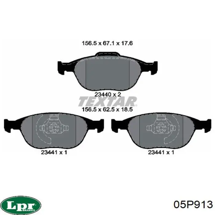 Передние тормозные колодки 05P913 LPR