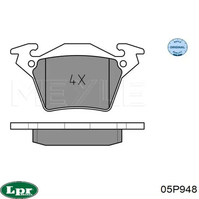 Купить 05P948 LPR Колодки тормозные задние, дисковые