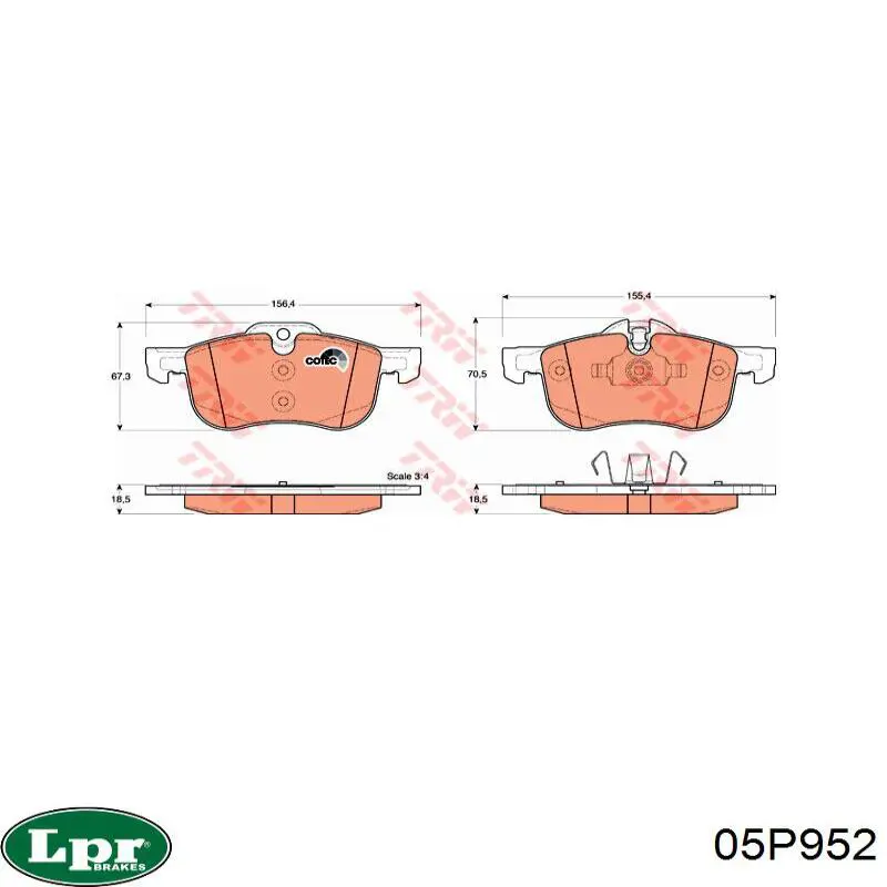 Колодки LPR 05P952 цена, от 27.62 USD
