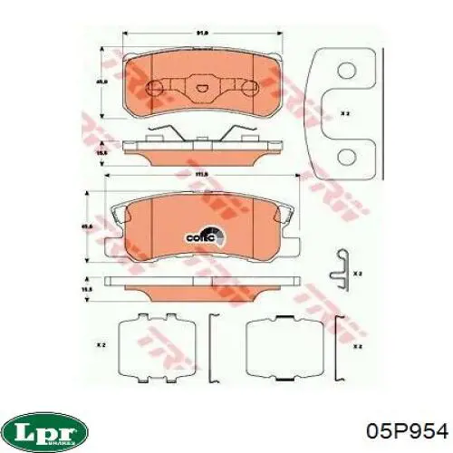 Колодки дисковые  LPR 05P954 цена, от 17.98 USD
