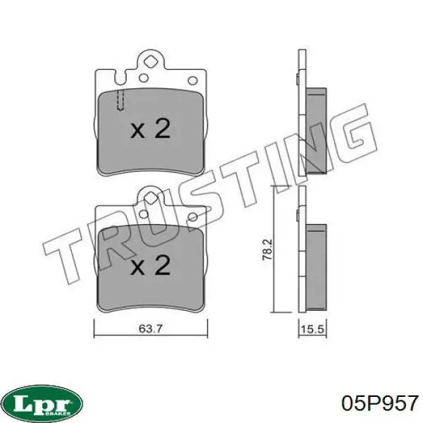 Задние дисковые колодки LPR 05P957