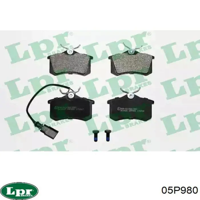 Колодки тормозные задние дисковые LPR 05P980