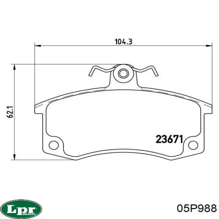 Купить 05P988 LPR Колодки тормозные