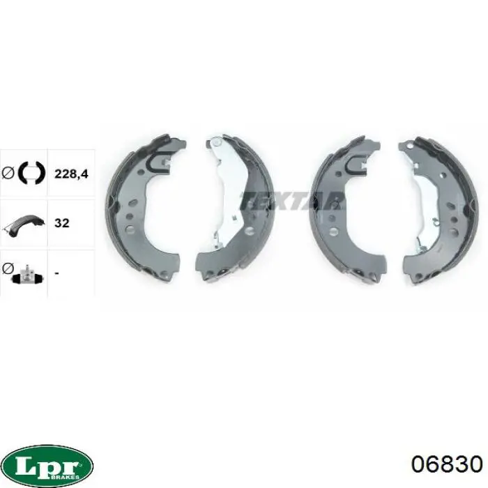 Задние барабанные колодки 06830 LPR