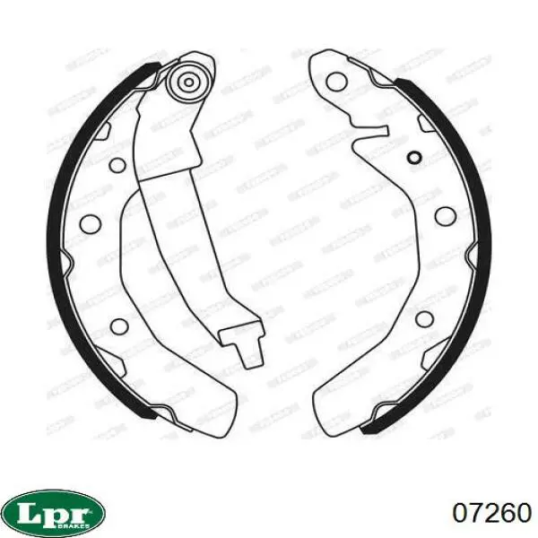 Задние барабанные колодки 07260 LPR