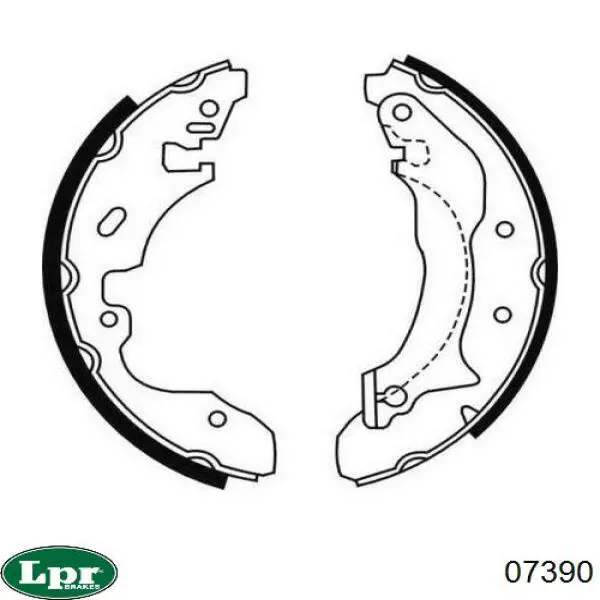 Задние барабанные колодки 07390 LPR
