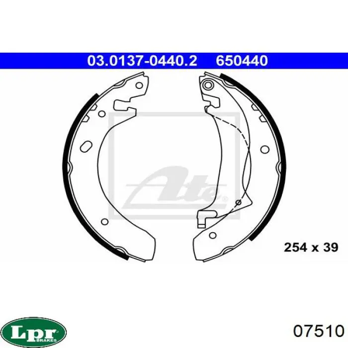Задние барабанные колодки 07510 LPR