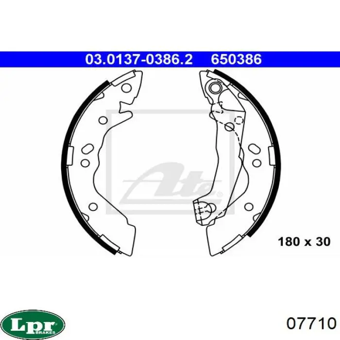Задние барабанные колодки 07710 LPR