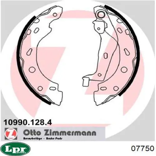 Задние барабанные колодки 07750 LPR