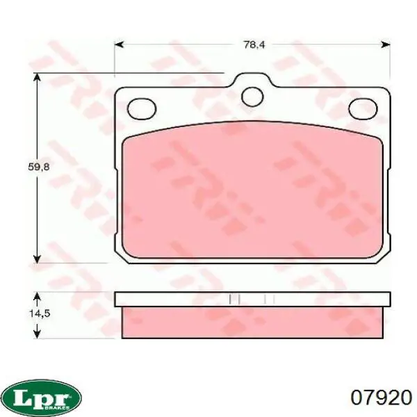 Задние барабанные колодки 07920 LPR