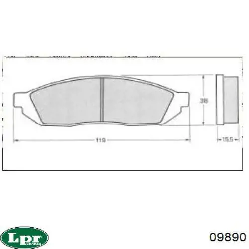 Задние барабанные колодки 09890 LPR