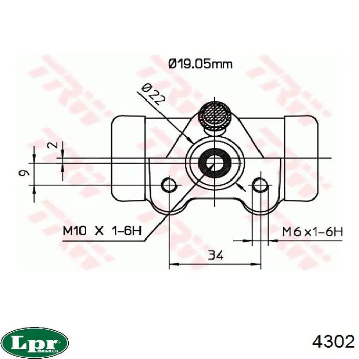 Цилиндр тормозной колесный 4302 LPR