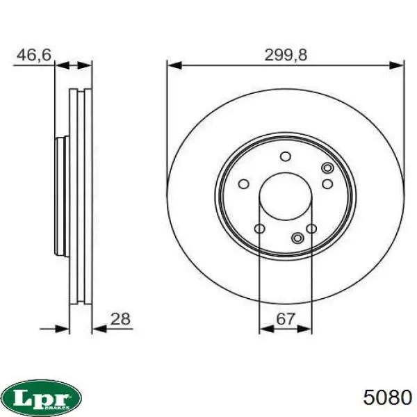 Задние барабанные колодки 5080 LPR