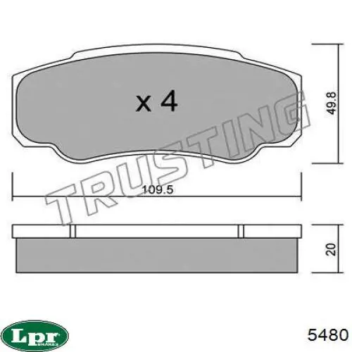 Колодки гальмові задні, барабанні 5480 LPR