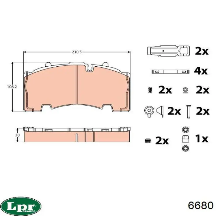 Задние барабанные колодки 6680 LPR