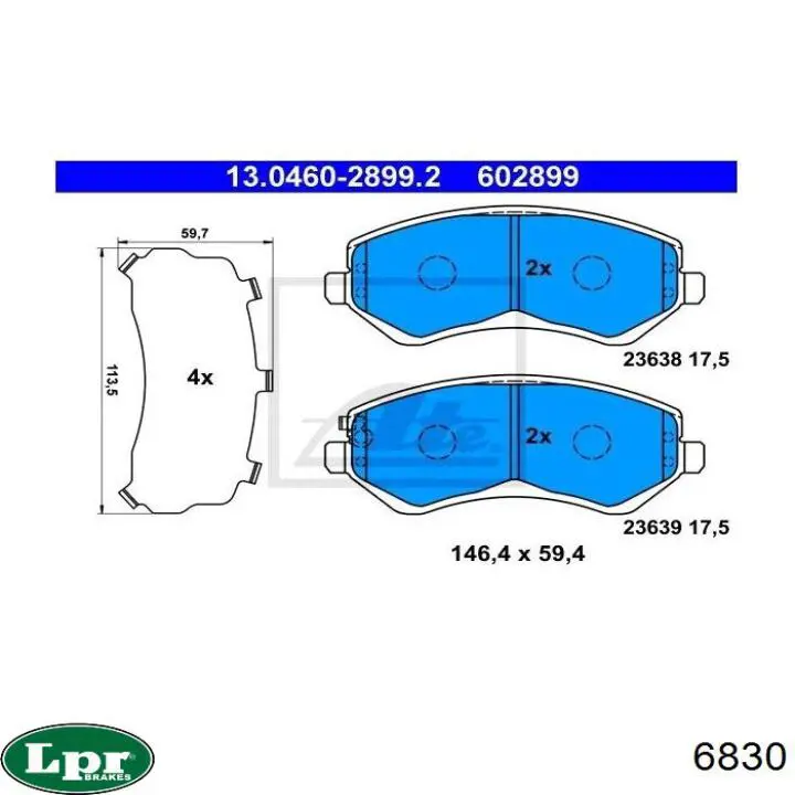 Барабанные колодки LPR 6830