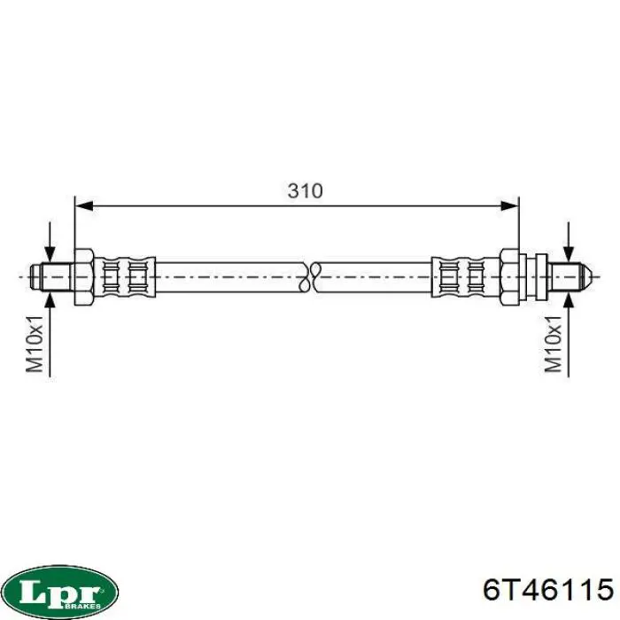 Latiguillo de freno delantero 6T46115 LPR