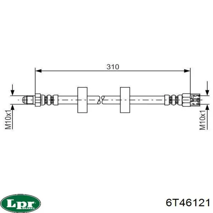 Шланг тормозной передний 6T46121 LPR