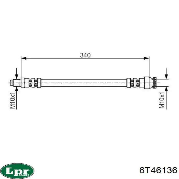 Шланг тормозной передний LPR 6T46136 цена, от 4.20 USD