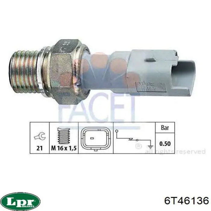 Купить 6T46136 LPR Шланг тормозной передний