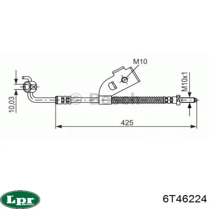 Шланг тормозной передний, левый LPR 6T46224 цена, от 17.07 USD