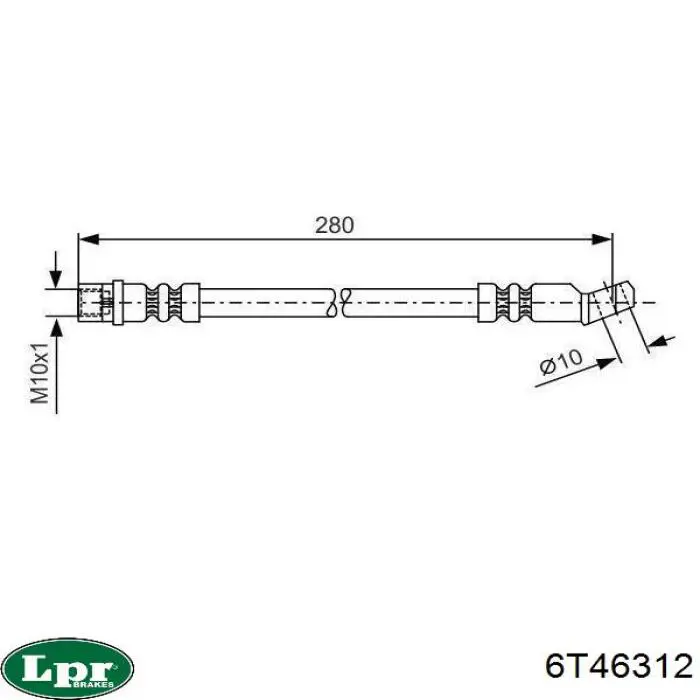 Купить 6T46312 LPR Шланг тормозной передний